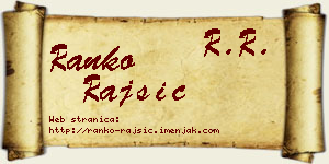 Ranko Rajšić vizit kartica